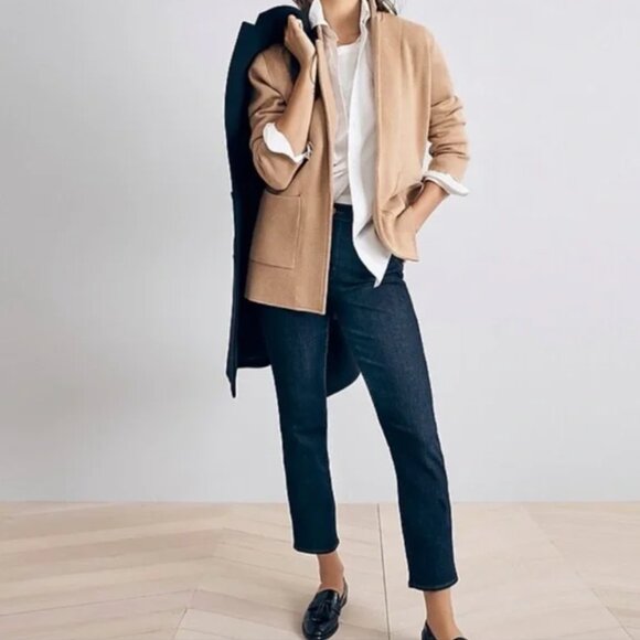 J.Crew Open-front Cardigan Sweater 100% Merino Wool Blazer Style G7746 Size XXS - Picture 1 of 15